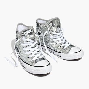 Converse Silver Sequin Chuck Taylor Sneakers